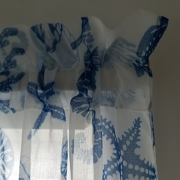 Voila Seaside Spirit Blue Sheer Voile Curtains - Picture 6 of 12